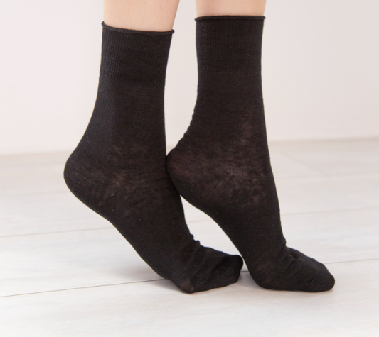 Женские черные натуральные конопляные носки Uzor Wear